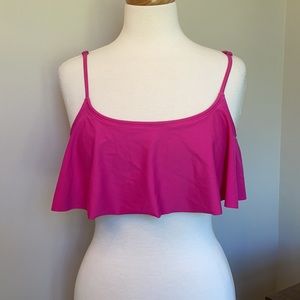 Roxy Hot Pink Ruffle Bikini Top